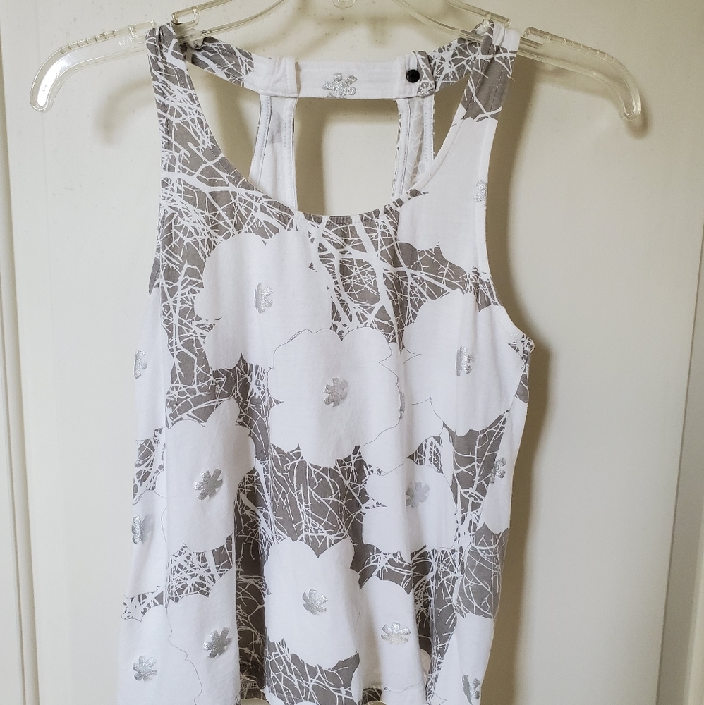 People's Liberation metallic floral top